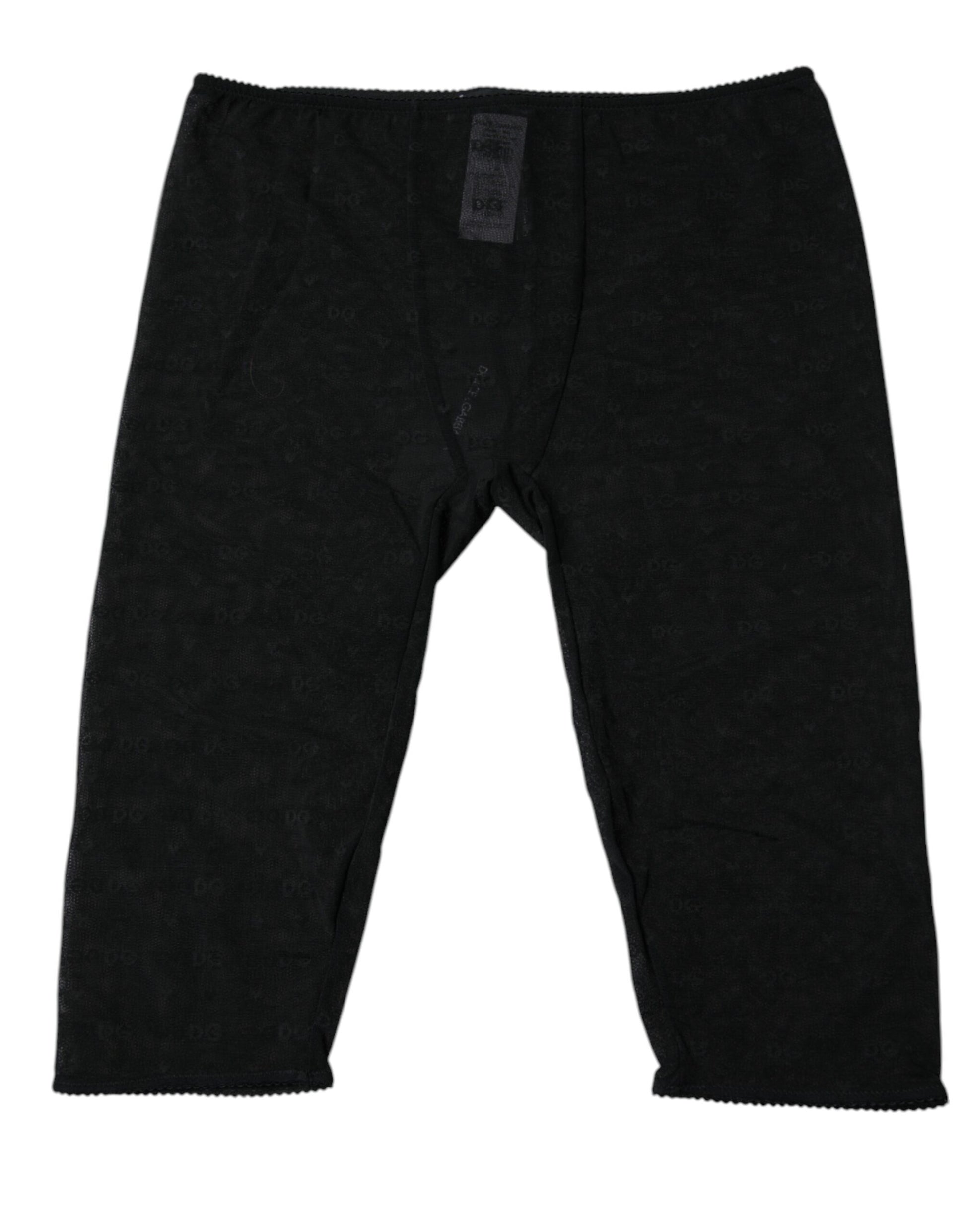 Dolce & Gabbana Black Logo Lace Lingerie Cropped Tight Underwear Dolce & Gabbana