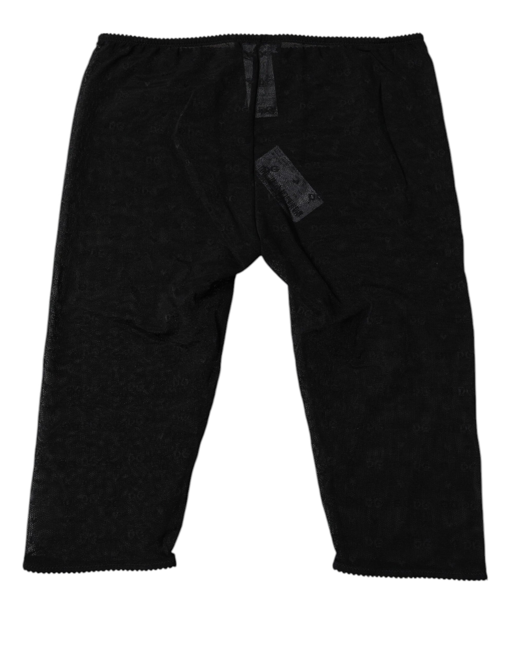 Dolce & Gabbana Black Logo Lace Lingerie Cropped Tight Underwear Dolce & Gabbana
