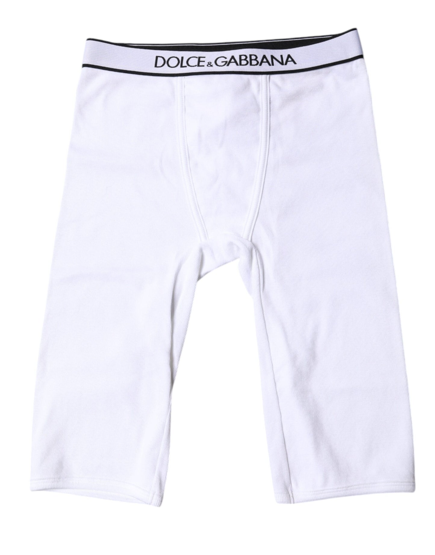 Dolce & Gabbana White Logo Cotton Cropped Tights Underwear Dolce & Gabbana
