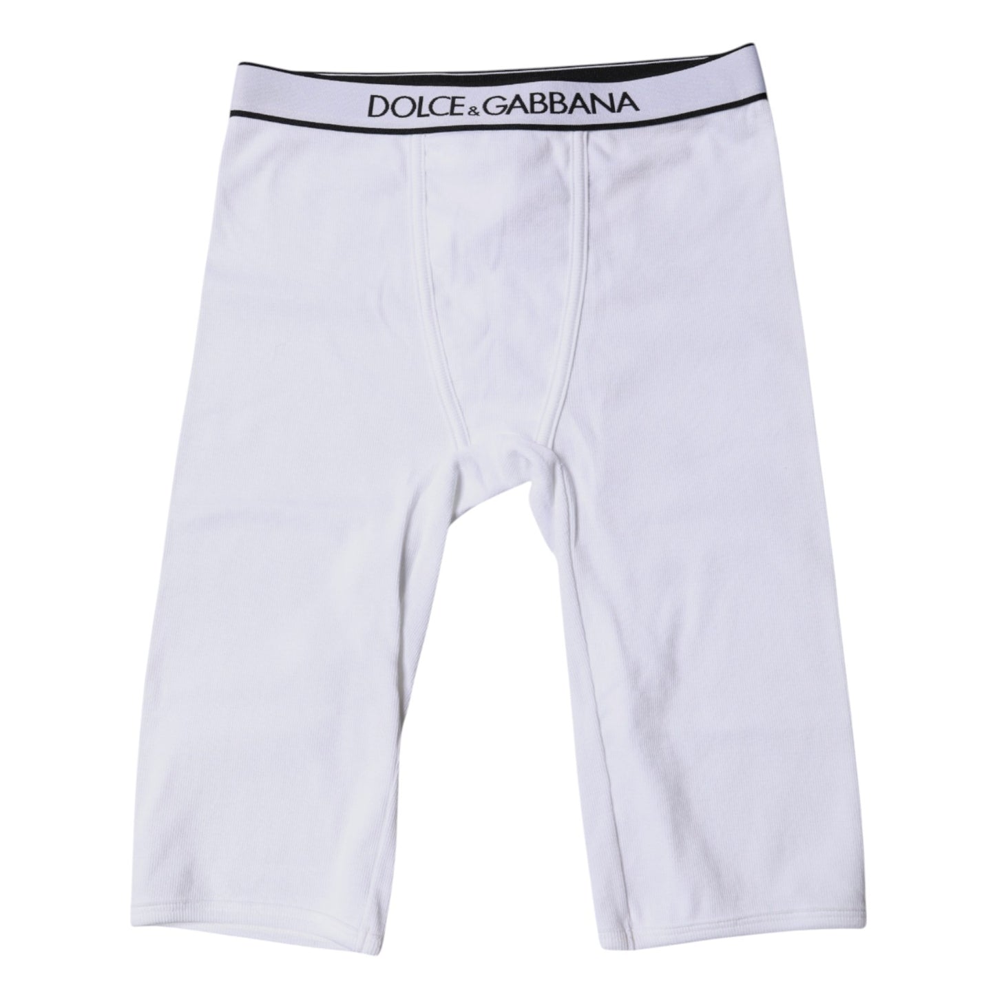 Dolce & Gabbana White Logo Cotton Cropped Tights Underwear Dolce & Gabbana