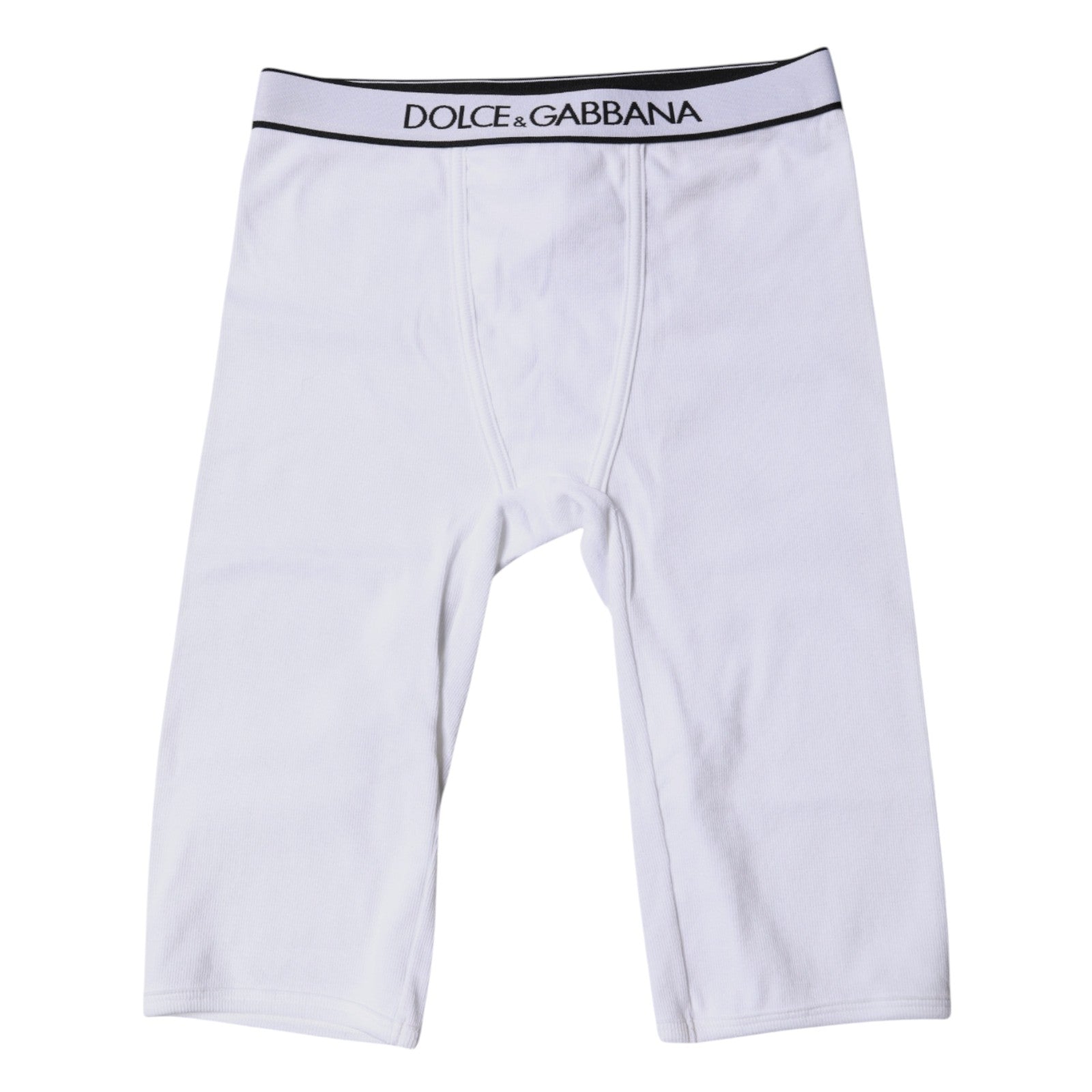 Dolce & Gabbana White Logo Cotton Cropped Tights Underwear Dolce & Gabbana