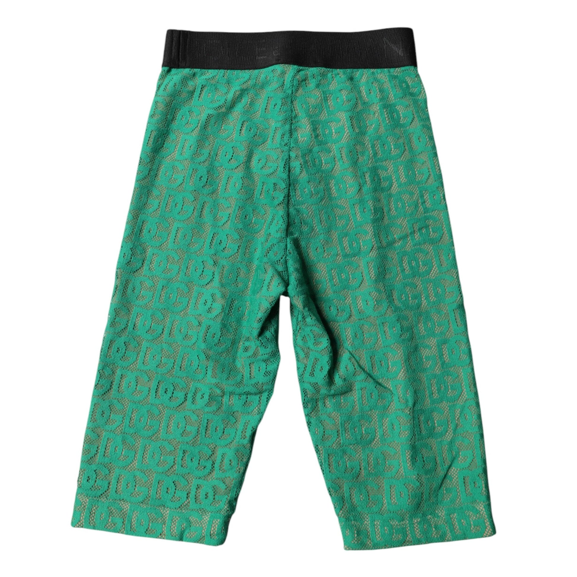 Dolce & Gabbana Green Logo Monogram Cropped Tights Underwear