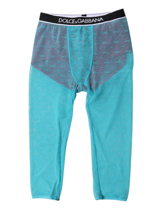 Dolce & Gabbana Blue Fuchsia Logo Lingerie Cropped Underwear Dolce & Gabbana