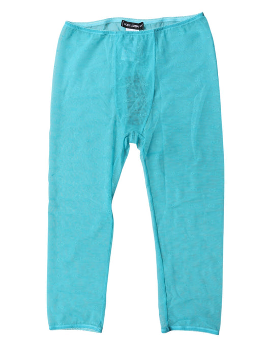 Dolce & Gabbana Blue Logo Lace Lingerie Cropped Tight Underwear Dolce & Gabbana