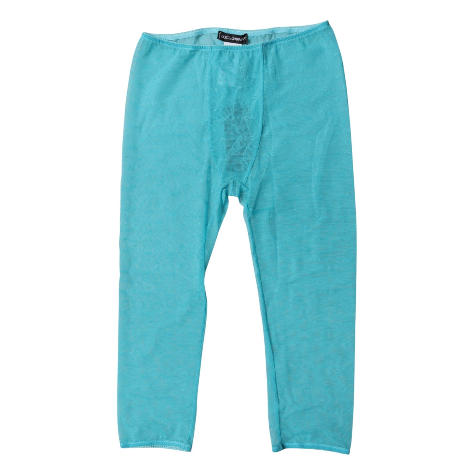 Dolce & Gabbana Blue Logo Lace Lingerie Cropped Tight Underwear Dolce & Gabbana