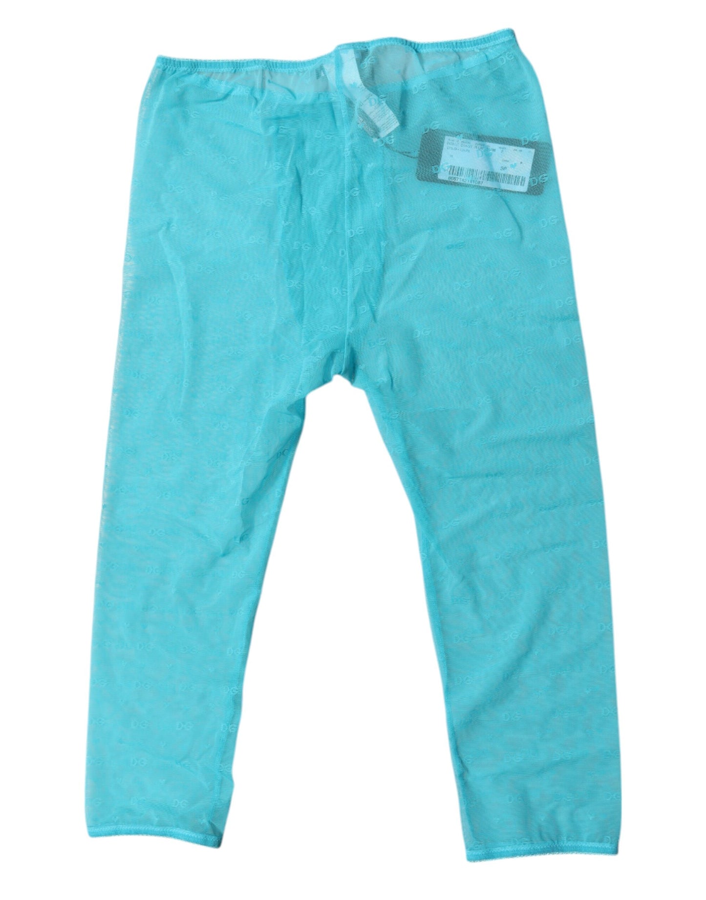 Dolce & Gabbana Blue Logo Lace Lingerie Cropped Tight Underwear Dolce & Gabbana