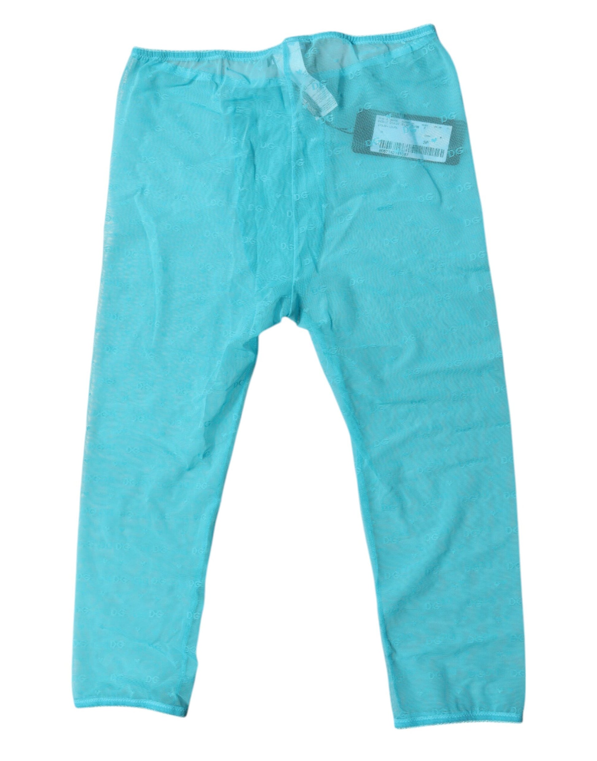 Dolce & Gabbana Blue Logo Lace Lingerie Cropped Tight Underwear Dolce & Gabbana