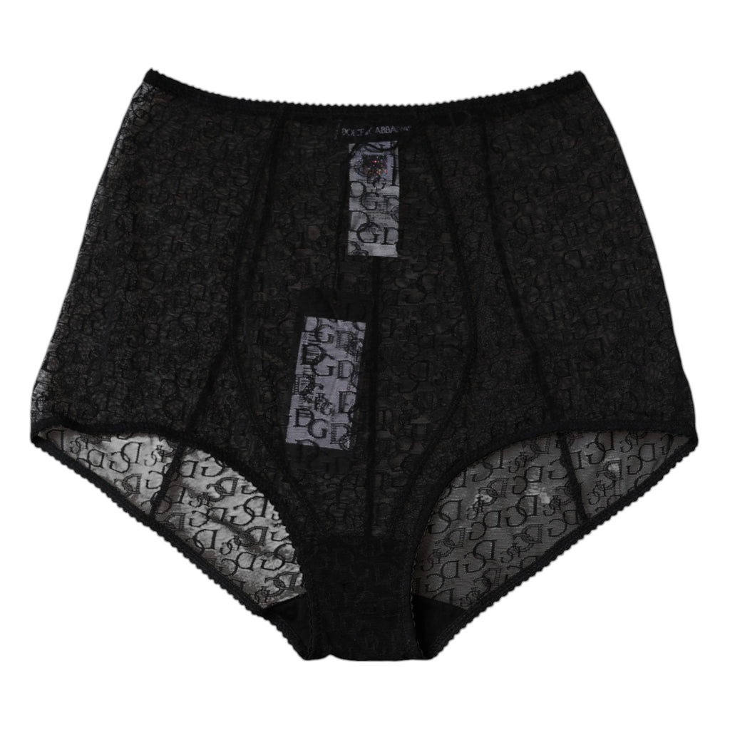Dolce & Gabbana Black Logo Girdle High Waist Panty Underwear - Eljoys Fashion 
