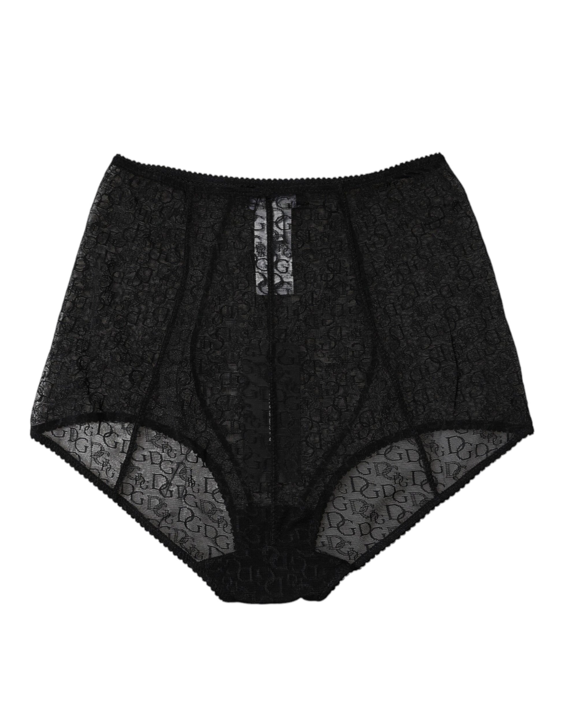 Dolce & Gabbana Black Logo Girdle High Waist Panty Underwear Dolce & Gabbana