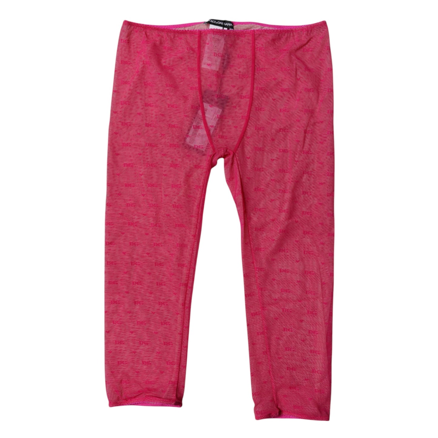 Dolce & Gabbana Fuchsia Logo Lace Lingerie Cropped Tight Underwear Dolce & Gabbana