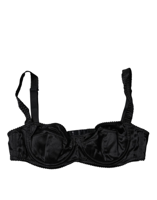 Dolce & Gabbana Black Silk Stretch Balconette Brassiere Underwear Dolce & Gabbana