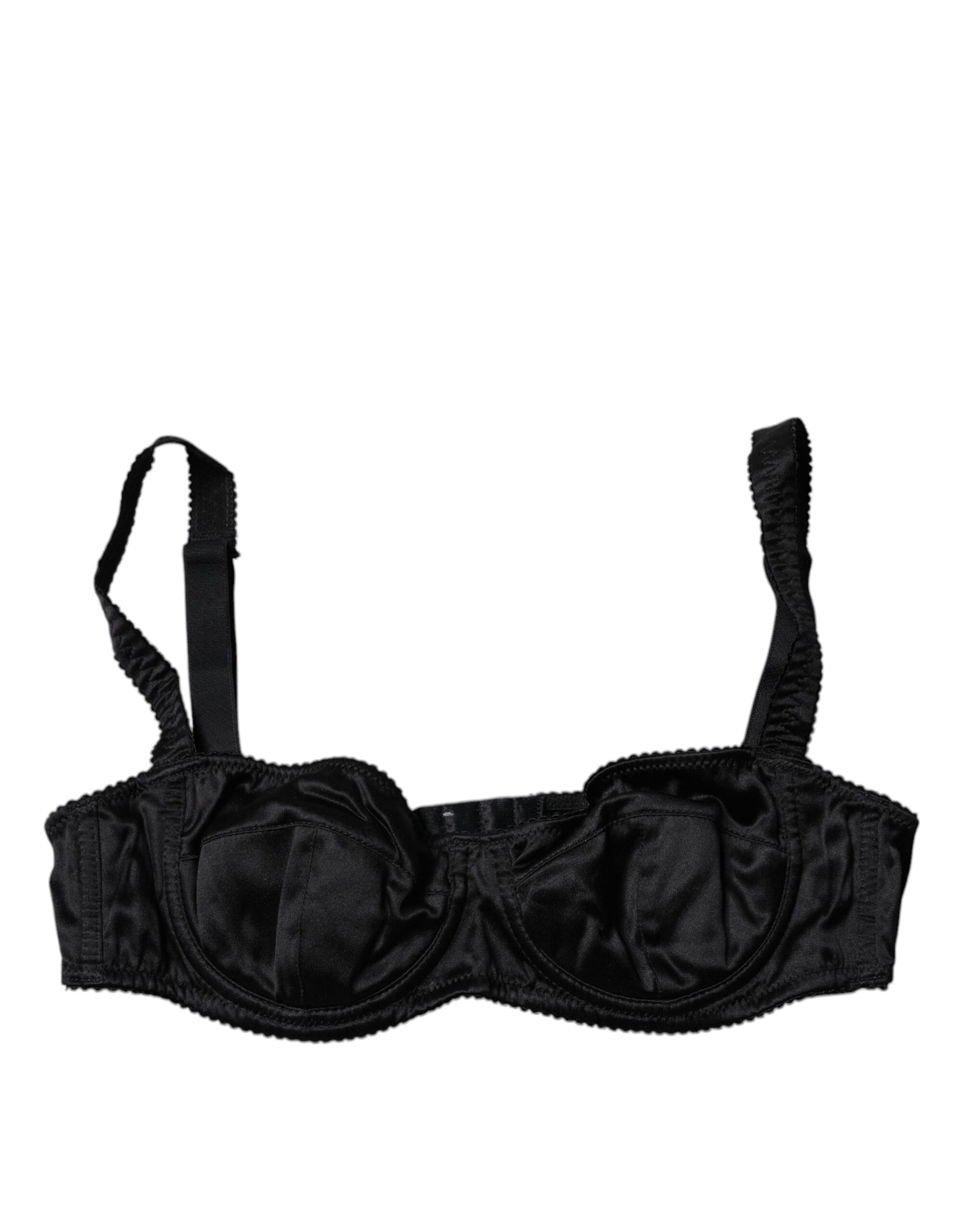 Dolce & Gabbana Black Silk Stretch Balconette Brassiere Underwear Dolce & Gabbana