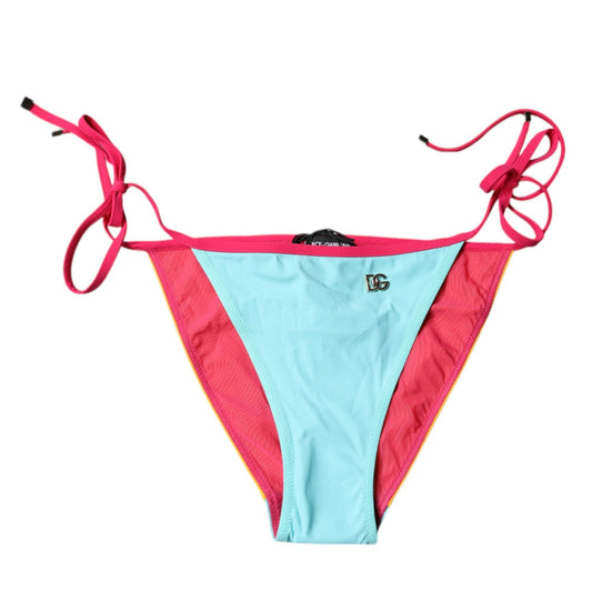 Dolce & Gabbana Multicolor Logo Swimsuit Bikini Bottom Swimwear