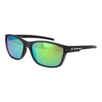 BMW Motorsport black plastic sunglasses with sleek design and tinted lenses, featuring the BMW logo on the temples.