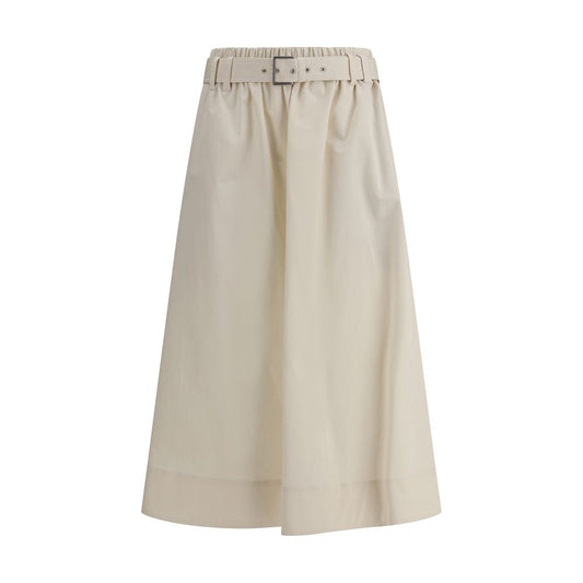 Brunello Cucinelli Cream Wide Long Skirt Brunello Cucinelli