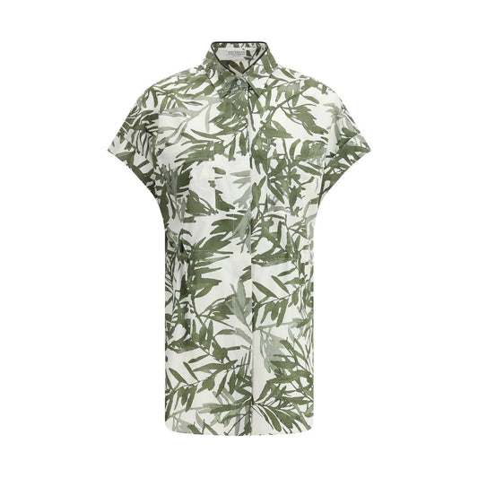 Brunello Cucinelli Leaf print Long Shirt Brunello Cucinelli