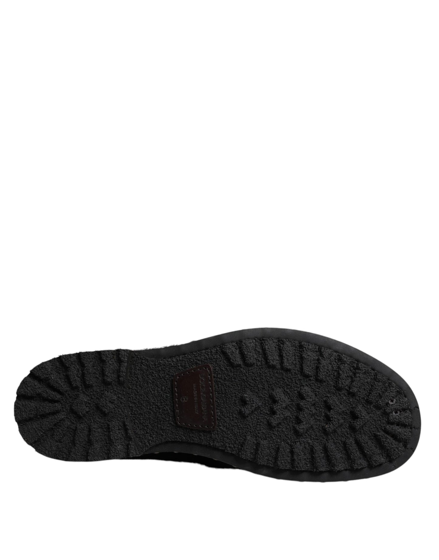 Dolce & Gabbana Black Pony Style Leather Mid Calf Boots Shoes Dolce & Gabbana