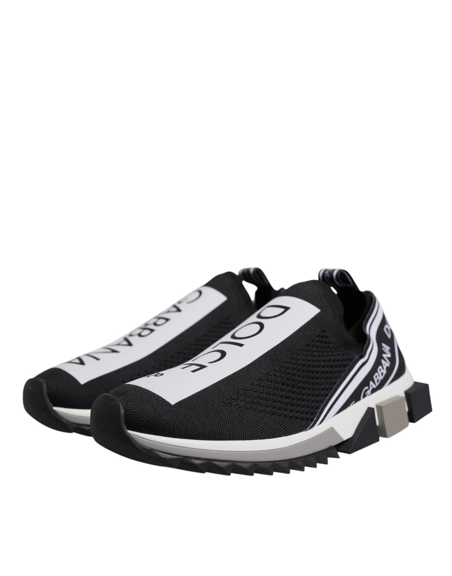 Dolce & Gabbana Black White Slip On Sorrento Sneakers Shoes Dolce & Gabbana