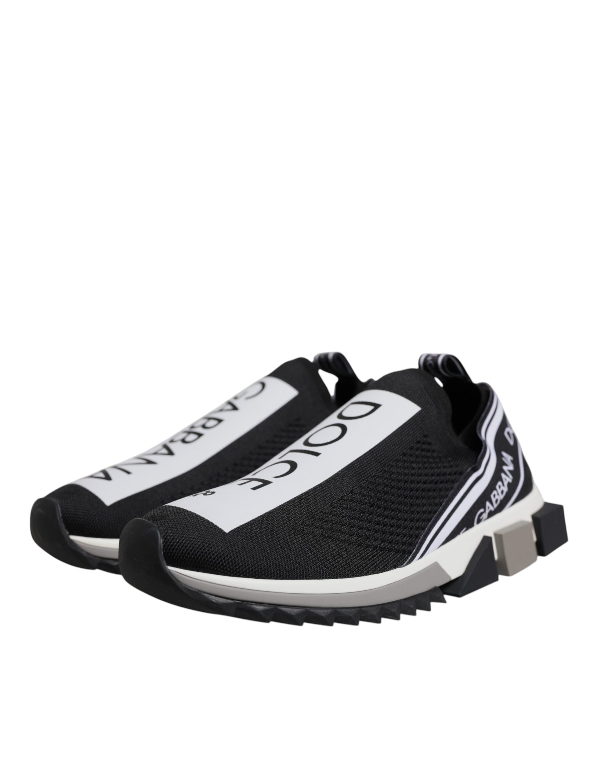Dolce & Gabbana Black White Slip On Sorrento Sneakers Shoes Dolce & Gabbana