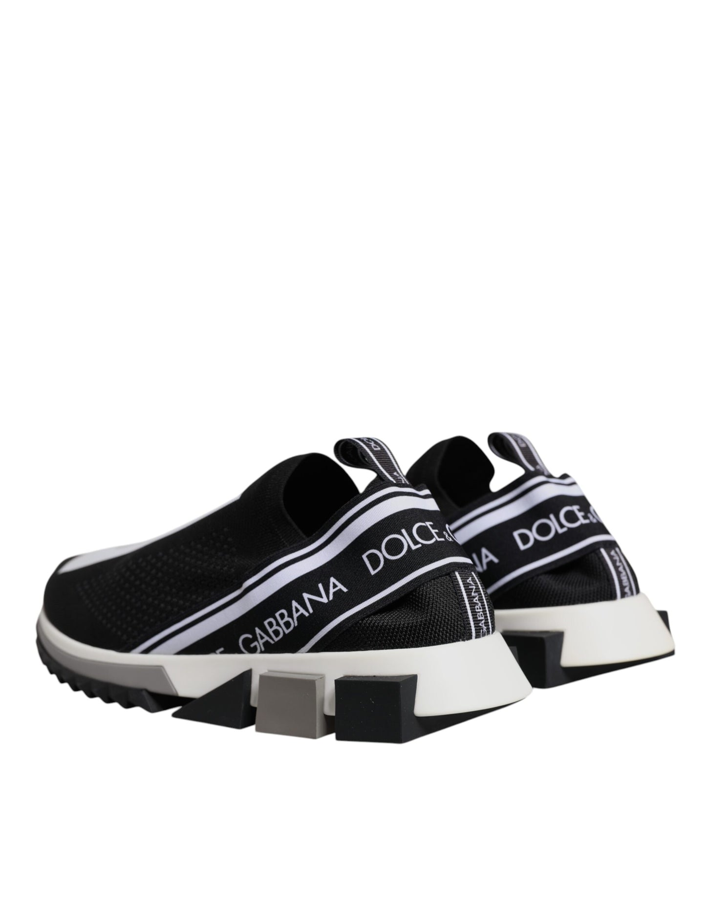 Dolce & Gabbana Black White Slip On Sorrento Sneakers Shoes Dolce & Gabbana