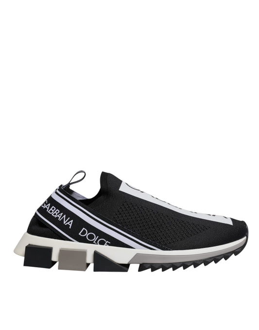 Dolce & Gabbana Black White Slip On Sorrento Sneakers Shoes Dolce & Gabbana