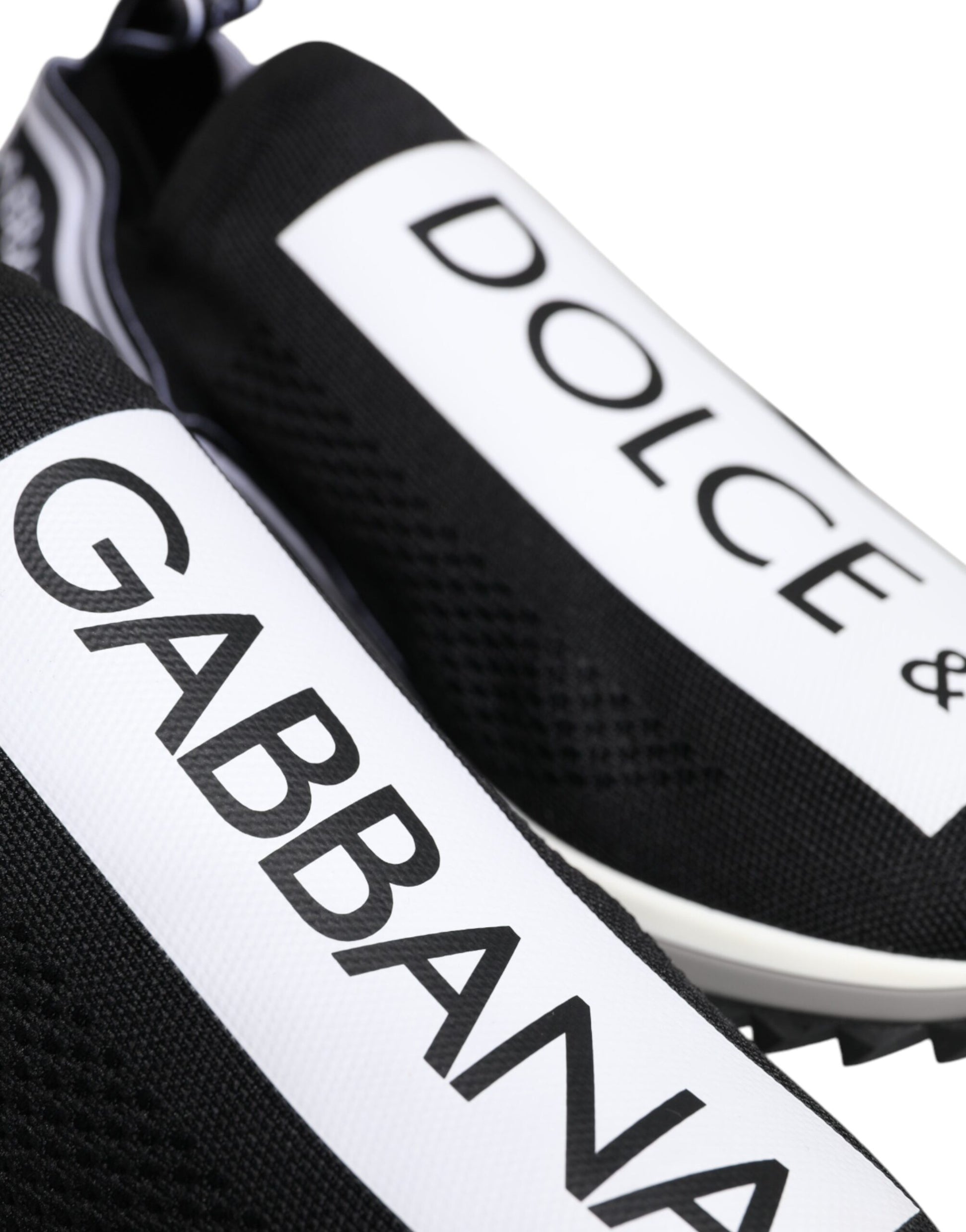 Dolce & Gabbana Black White Slip On Sorrento Sneakers Shoes Dolce & Gabbana