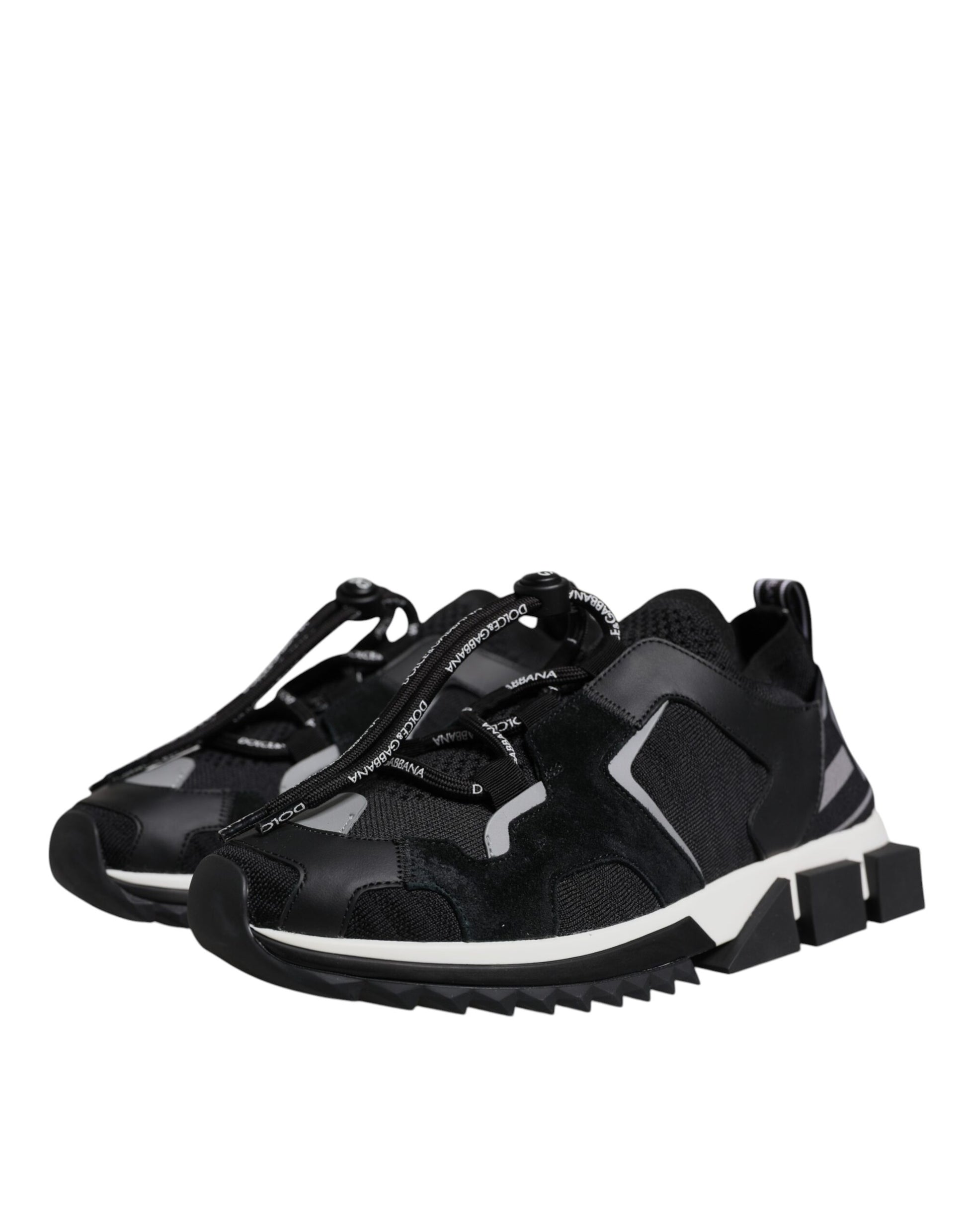 Dolce & Gabbana Black Mesh Sorrento Trekking Sneakers Shoes Dolce & Gabbana