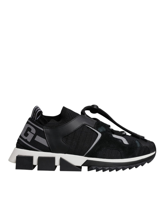 Dolce & Gabbana Black Mesh Sorrento Trekking Sneakers Shoes Dolce & Gabbana