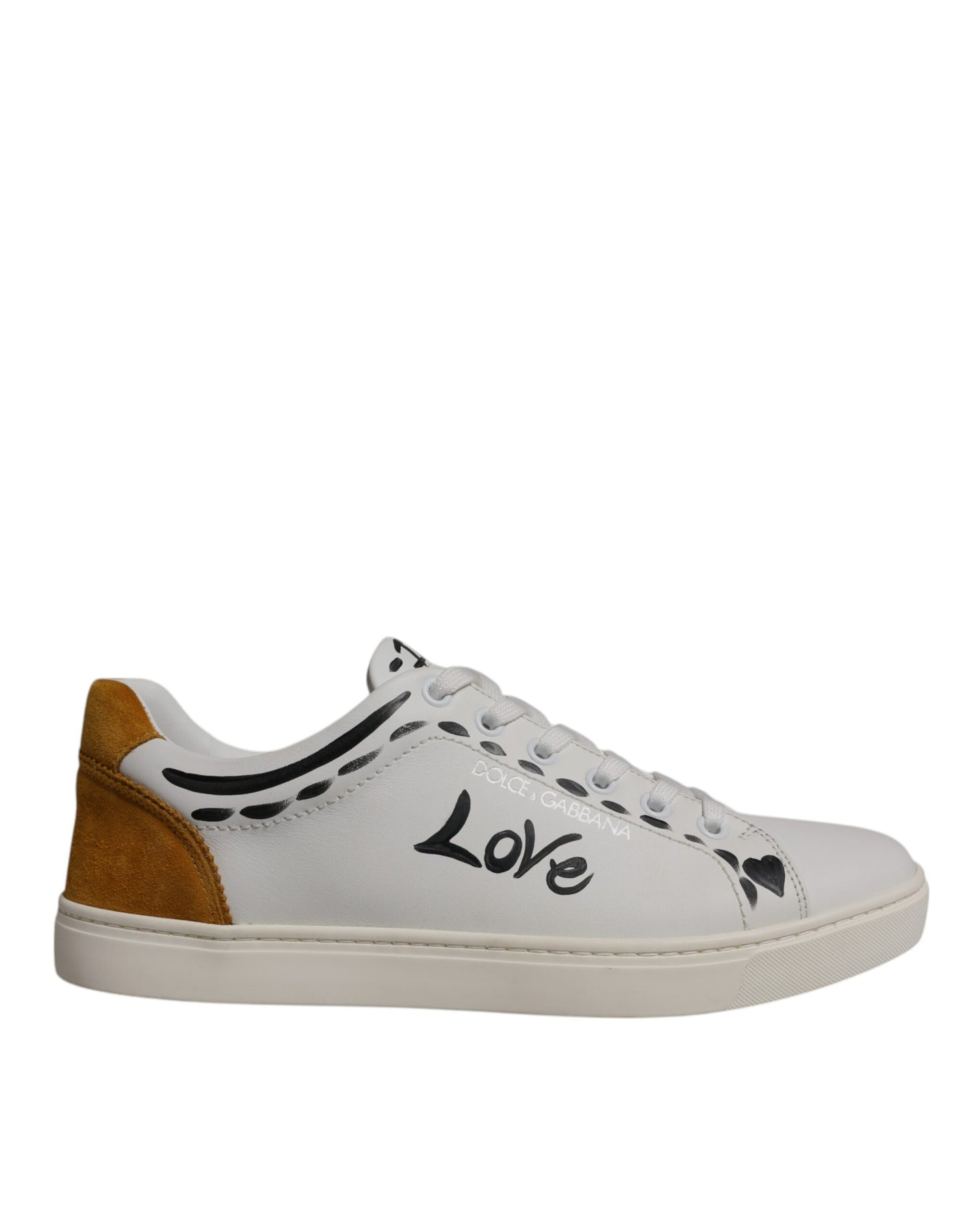 Dolce & Gabbana White Suede Leather Low Top Sneakers Shoes Dolce & Gabbana