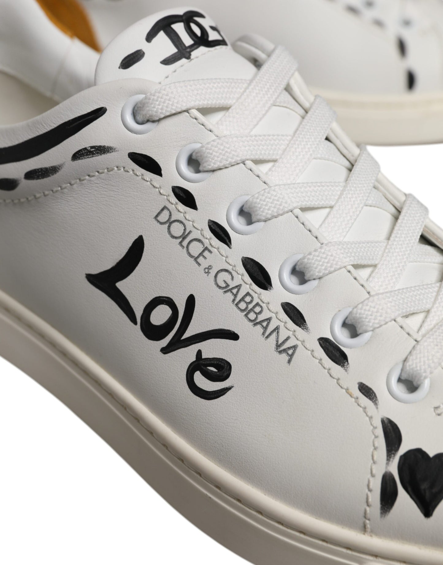 Dolce & Gabbana White Suede Leather Low Top Sneakers Shoes Dolce & Gabbana
