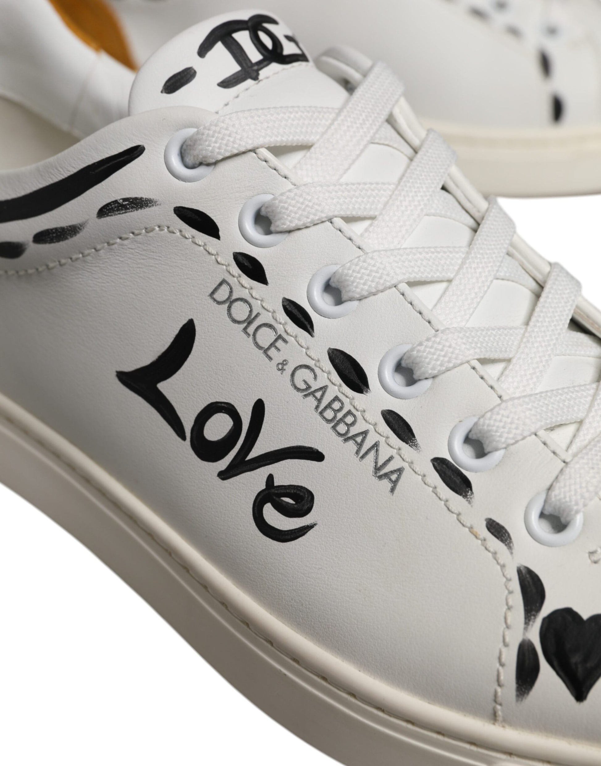 Dolce & Gabbana White Suede Leather Low Top Sneakers Shoes Dolce & Gabbana