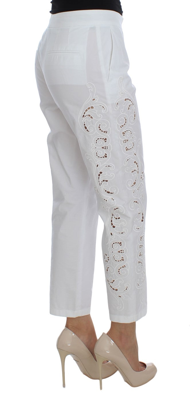 Dolce & Gabbana White Floral Cutout Dress Sicily Pants Dolce & Gabbana