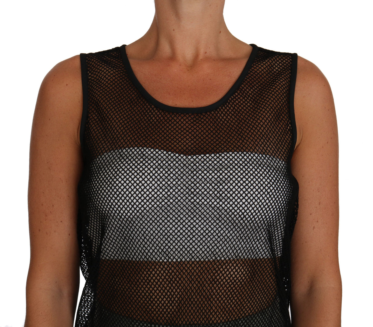 Dolce & Gabbana Black Mesh Transparent Blouse T-shirt Dolce & Gabbana