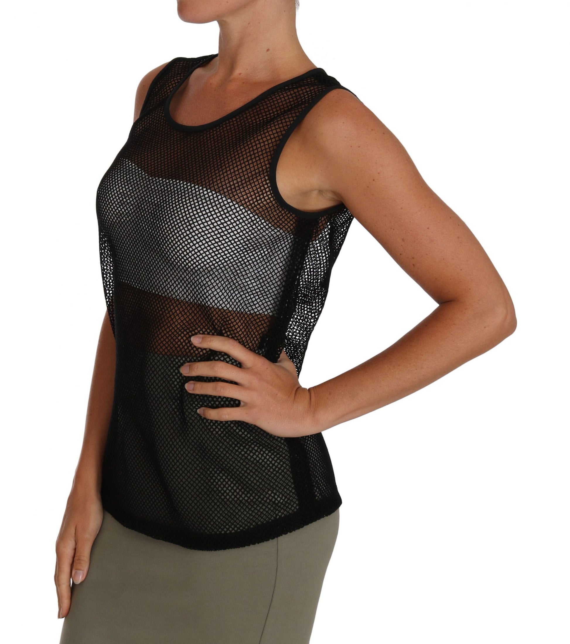 Dolce & Gabbana Black Mesh Transparent Blouse T-shirt Dolce & Gabbana