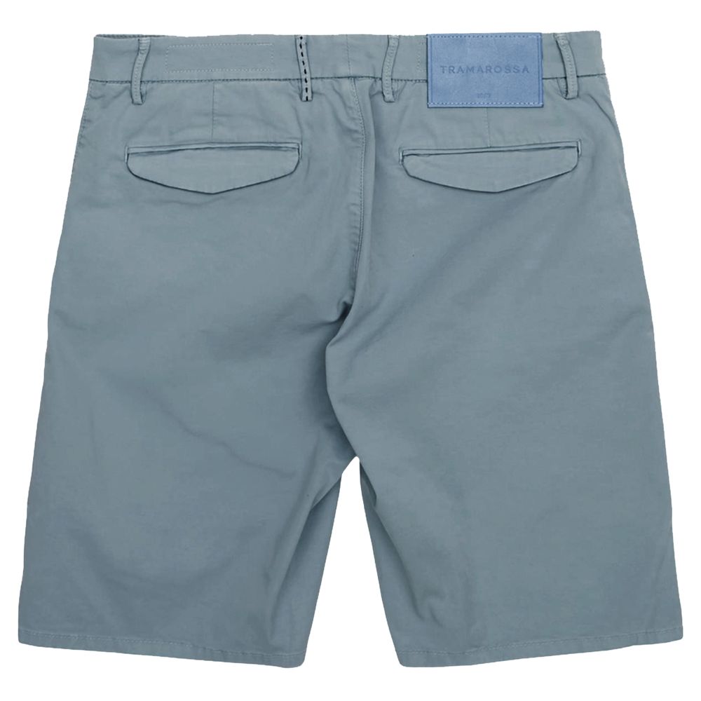 Tramarossa Light Blue Linen Men Short Tramarossa