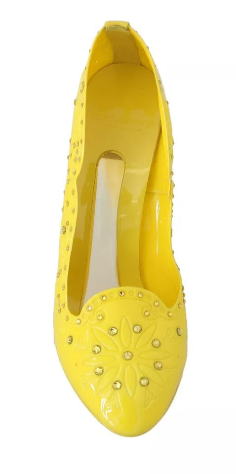 Dolce & Gabbana Yellow Crystal Heels CINDERELLA Shoes Dolce & Gabbana