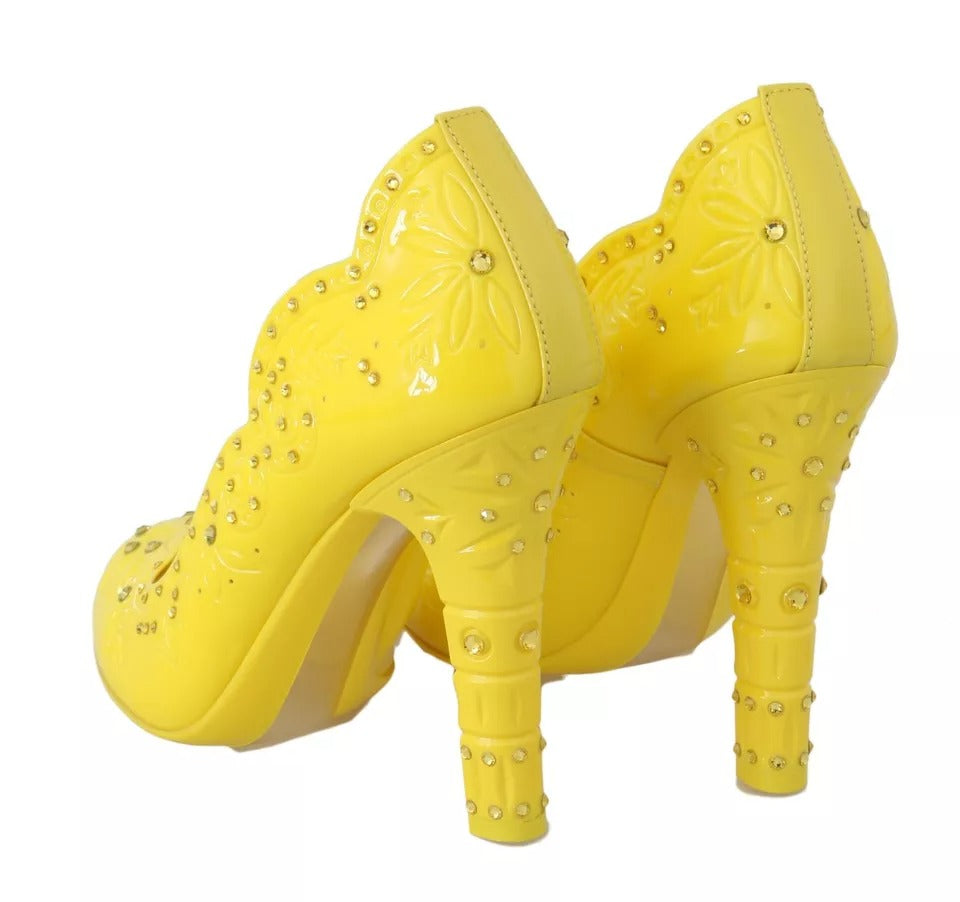 Dolce & Gabbana Yellow Crystal Heels CINDERELLA Shoes Dolce & Gabbana