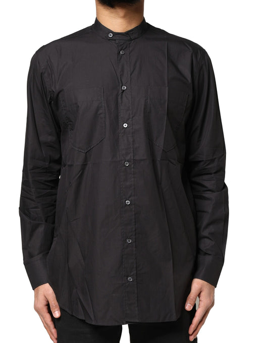 Dolce & Gabbana Black Cotton Button Down Men Casual Shirt Dolce & Gabbana