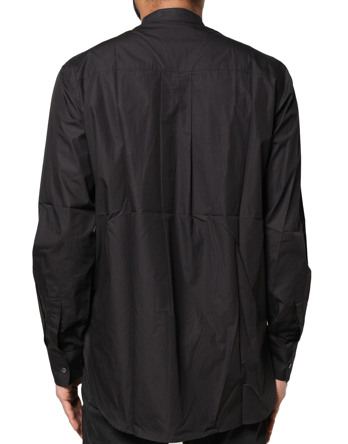 Dolce & Gabbana Black Cotton Button Down Men Casual Shirt Dolce & Gabbana