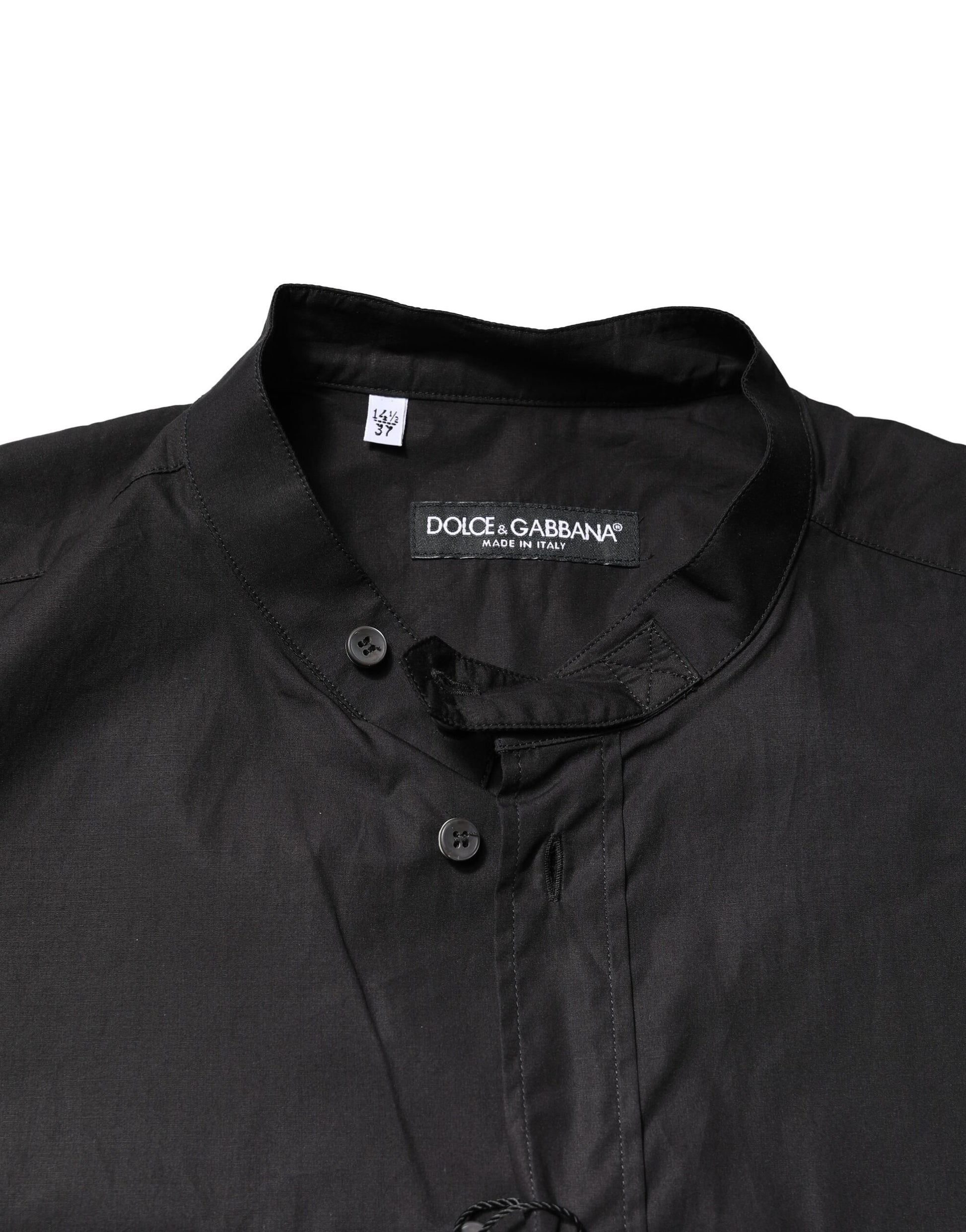 Dolce & Gabbana Black Cotton Button Down Men Casual Shirt Dolce & Gabbana