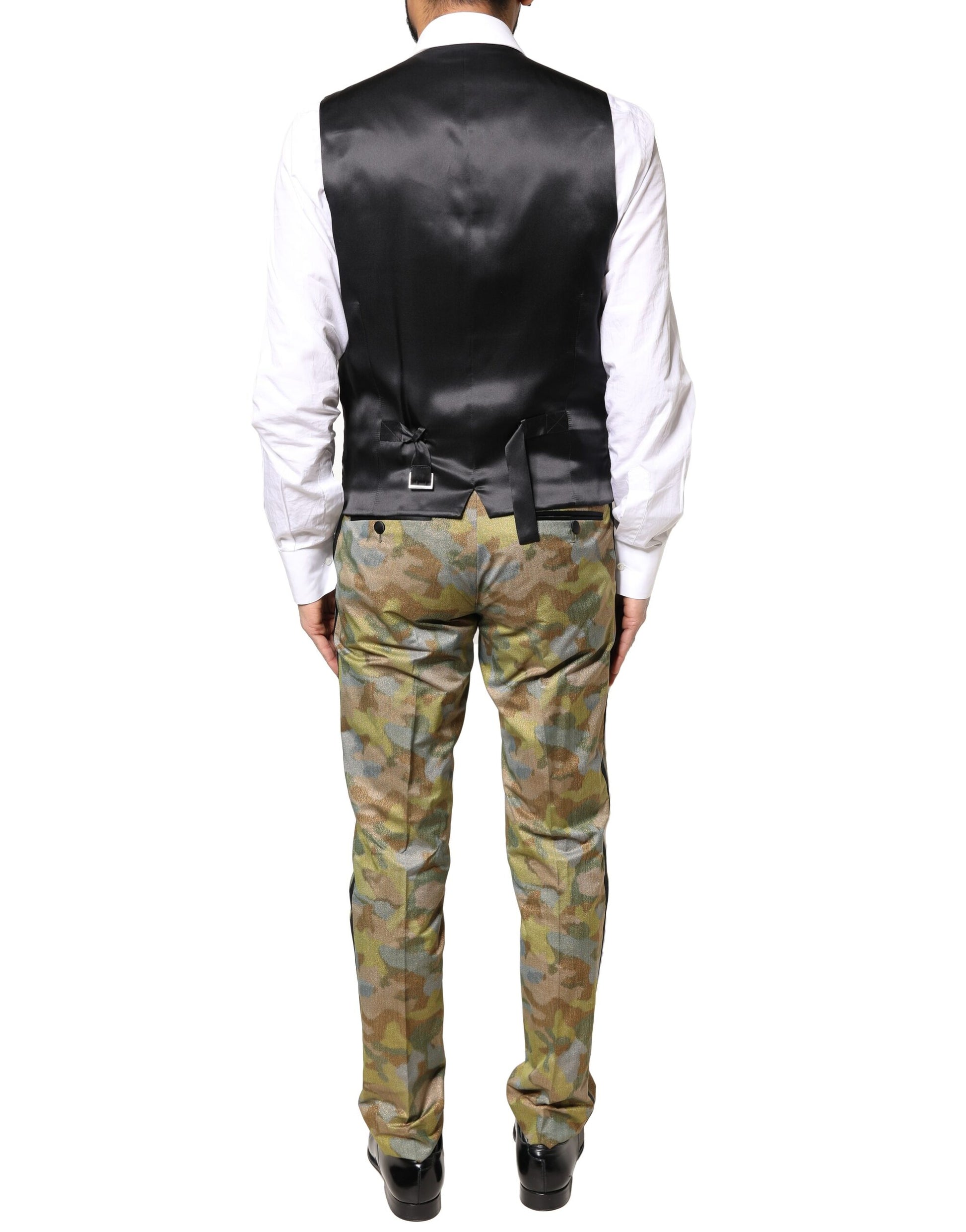 Dolce & Gabbana Multicolor Camouflage SICILIA 3 Piece Suit Dolce & Gabbana