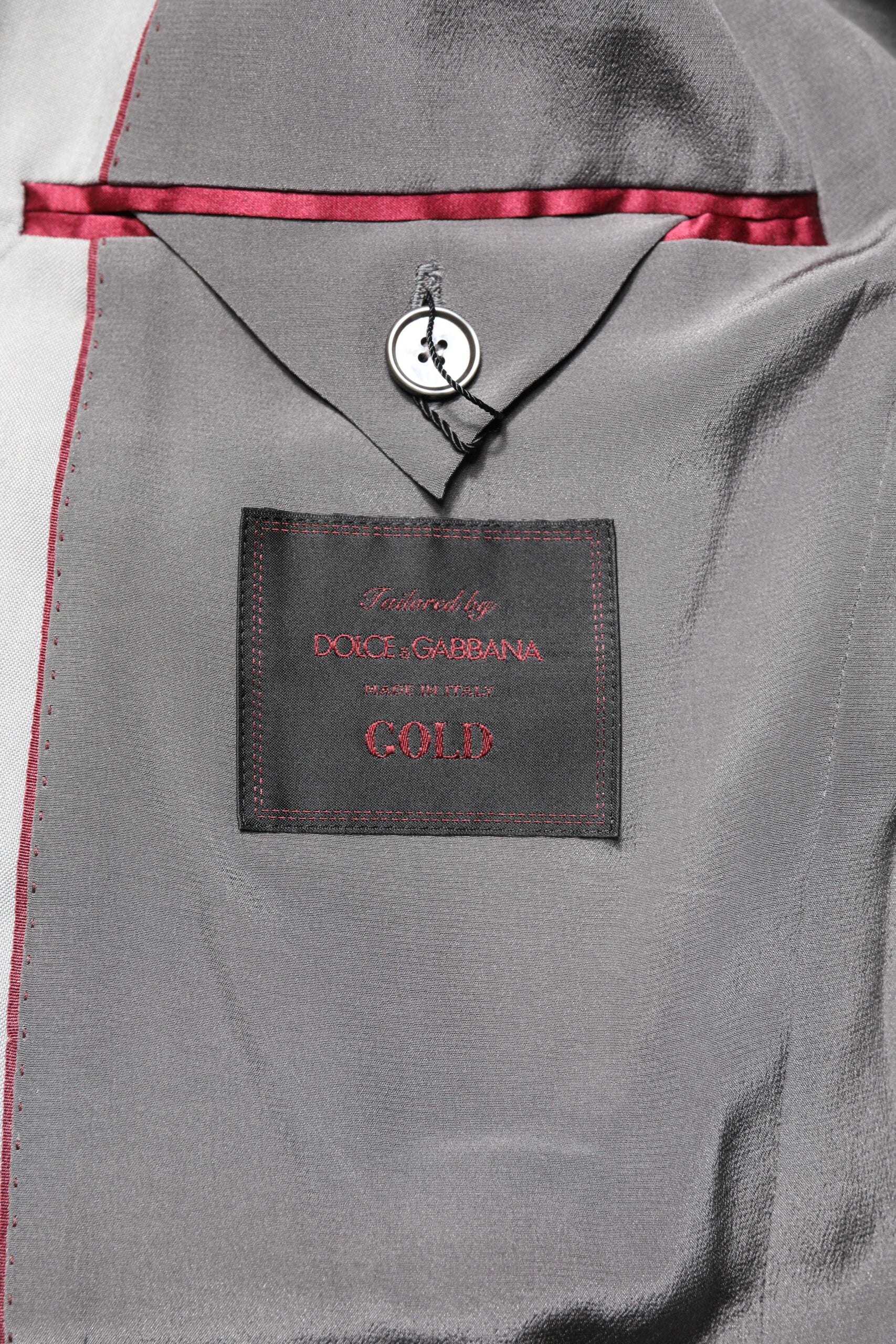 Dolce & Gabbana Light Gray Wool GOLD 2 Piece Formal Suit Dolce & Gabbana