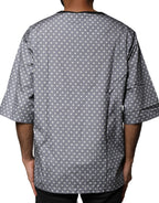 Dolce & Gabbana Gray Polka Dot Pin-Up Print Crew Neck T-shirt