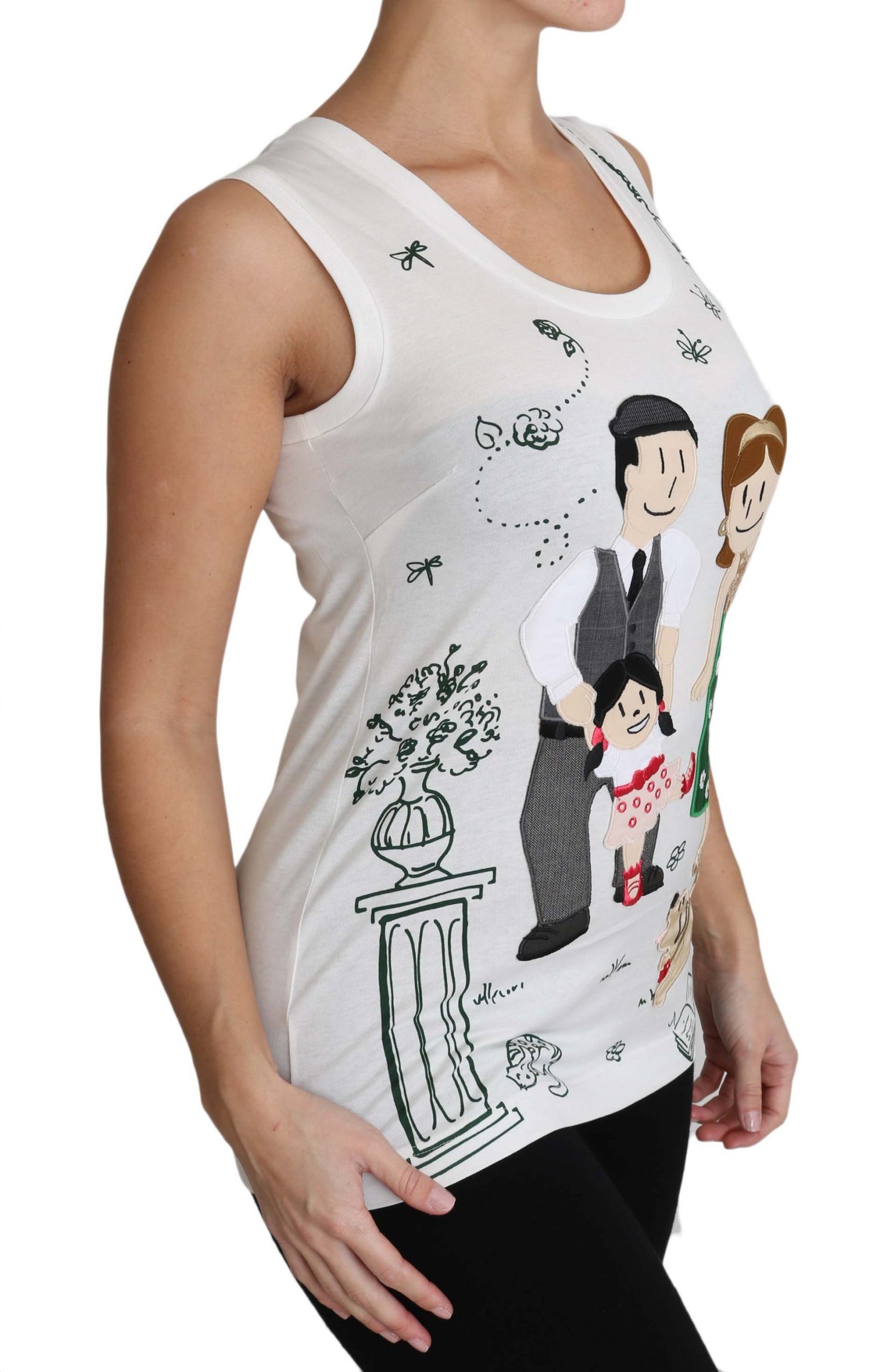 Dolce & Gabbana White Cotton #dgfamily Sleeveless Shirt Tank Top Dolce & Gabbana