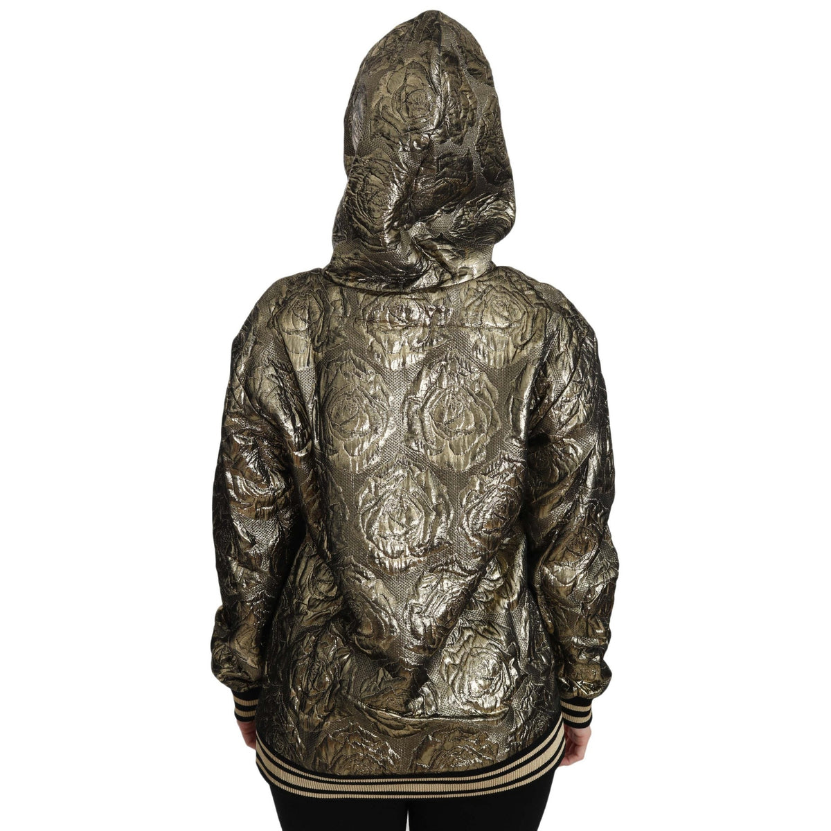 Dolce & Gabbana Im The Queen Jaquard Gold Sweatshirt Hoodie