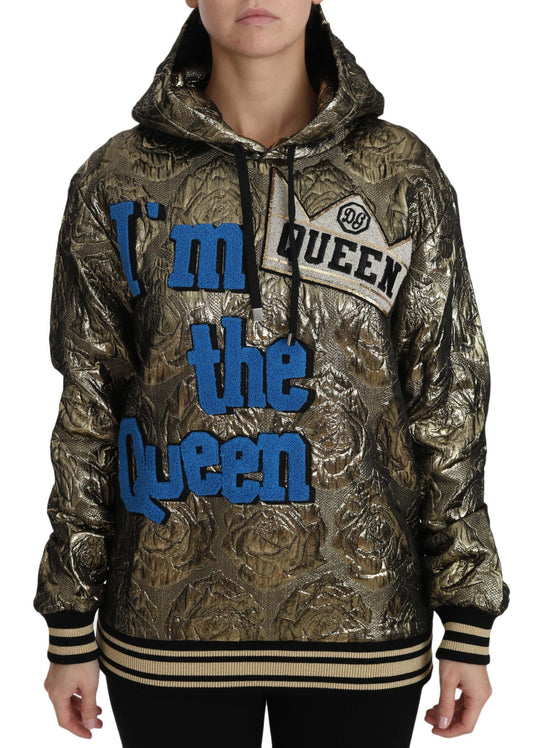 Dolce & Gabbana Im The Queen Jaquard Gold Sweatshirt Hoodie Dolce & Gabbana
