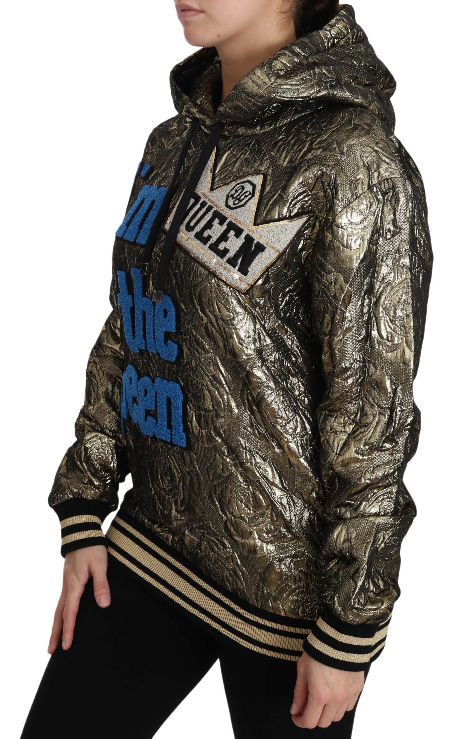 Dolce & Gabbana Im The Queen Jaquard Gold Sweatshirt Hoodie Dolce & Gabbana