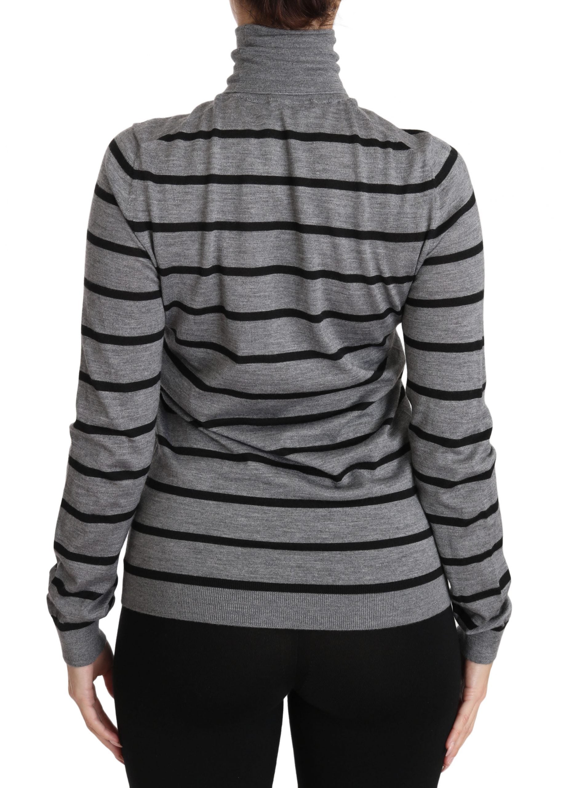 Dolce & Gabbana Gray Cashmere Silk Turtleneck Sweater Dolce & Gabbana
