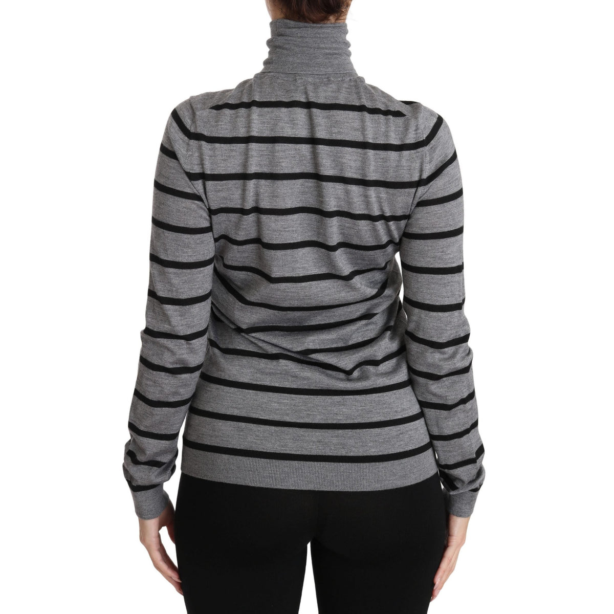 Dolce & Gabbana Gray Cashmere Silk Turtleneck Sweater