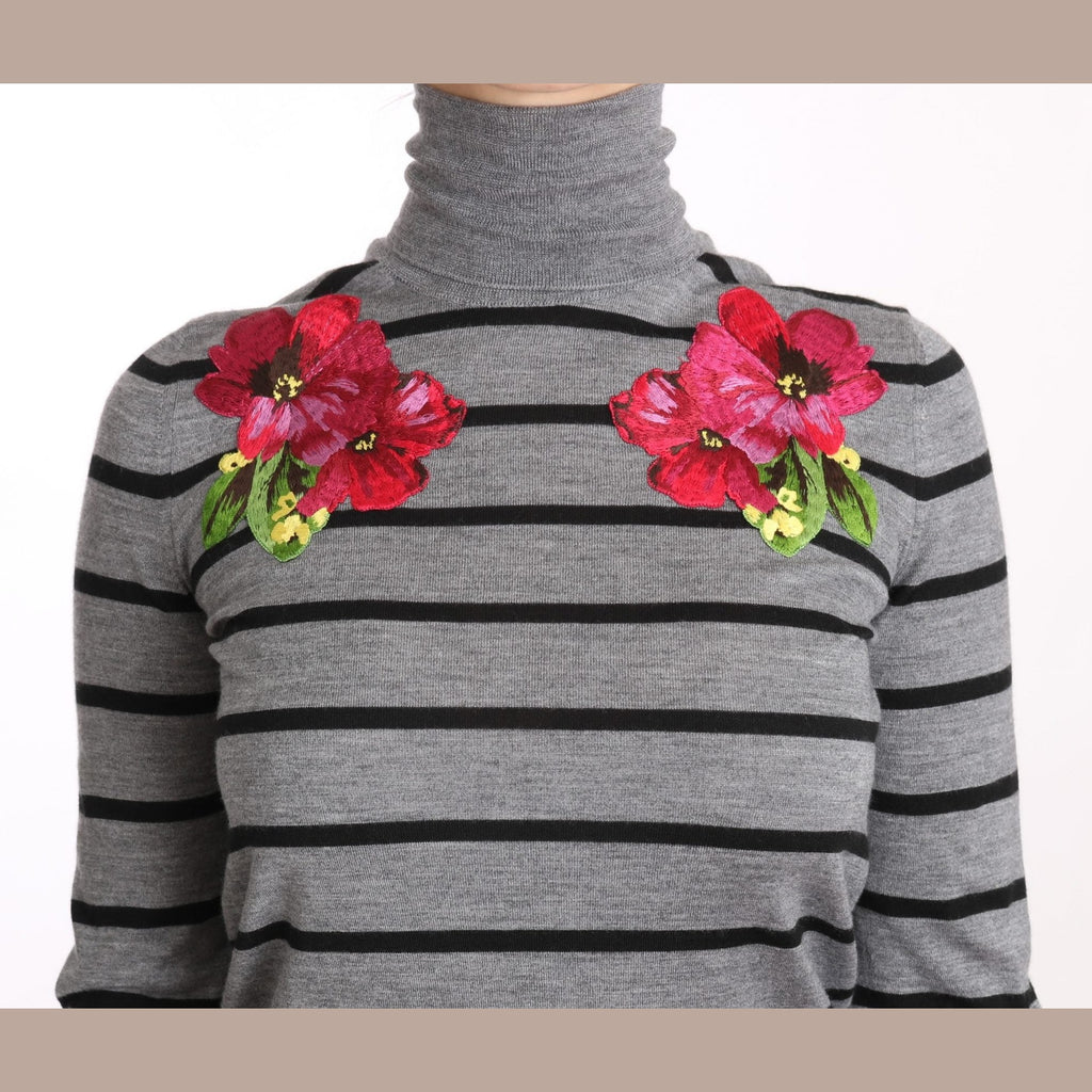 Dolce & Gabbana Gray Cashmere Silk Turtleneck Sweater